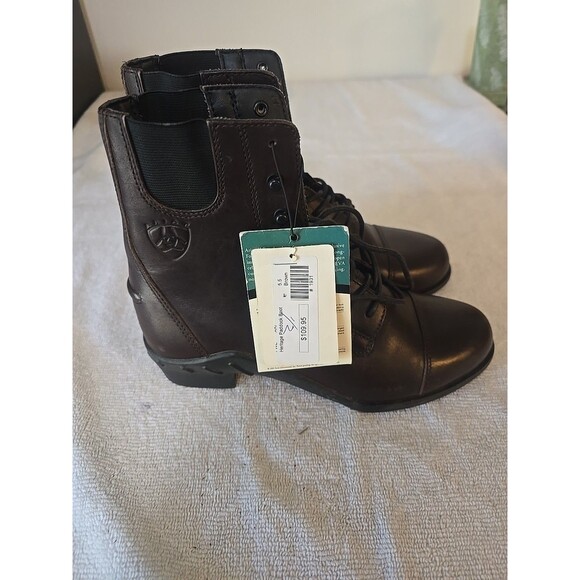 Ariat Boot Womens Size 5.5 B Scout Paddock Lace-up Black Leather Riding 10016413 - Picture 4 of 14